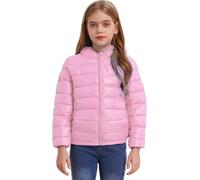 Miaeowve Kinder Jungen Mädchen Daunenjacke Langarm Puffer Jacke Mantel Warm Outdoor Winterjacke Steppjacke Mit Kapuze Leicht Atnungsaktiv Rosa A 134-140
