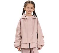 Miaeowve Mädchen Kinder Mantel Uv Schutz Jacke Zip Hoodie Jogging Jacke Schwarz Outdoor Kleidung Allwetterjacke Sport Sweatshirtjacke Joggen Rosa 134-140