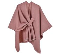 Miaikvs Damen Poncho Reversible Oversized Schals Elegant Strick Cape Decke Front Wrap Cardigan Schal Mantel für Frühling Herbst(Rose)