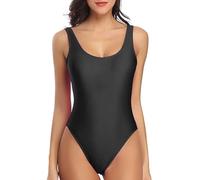 Miaiulia, Damen-Badeanzzug im Retro-Stil der 80er/90er Jahre, hoch geschnitten, tiefer Rücken, Einteiler, Bademode - - Large