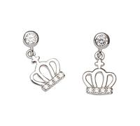 Miamar 01.1190 Damen Ohrstecker Krone Sterling-Silber 925 Silber Weiß