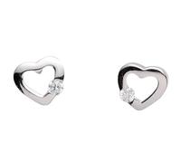 Miamar 01.KS130 Mädchen Ohrstecker Herz Silber Zirkonia weiß