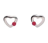 Miamar 01.KS130R Mädchen Ohrstecker Herz Silber Zirkonia pink