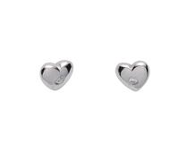Miamar 01.KS132R Mädchen Ohrstecker Herz Silber Zirkonia pink