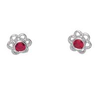 Miamar 01.KS133R Mädchen Ohrstecker Blume Silber Zirkonia pink