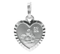 Miamar STG08 Kinder Anhänger Schutzengel Herz Silber Zirkonia