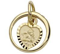 Miamar TG18 Kinder Anhänger Taufring mit Engel 14 Karat (585) Gold