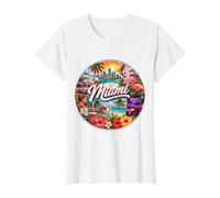Miami Florida FL USA Tropical Beaches A1A Stone Crabs Preisgünstiges Grafik-T-Shirt, Damen, Weiß, XS