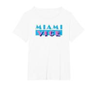 Miami Vice Logo Comfortable T-Shirt - Official Tee. T-Shirt, Damen Große Größen, Weiß, 2X