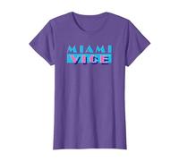 Miami Vice Logo Comfortable T-Shirt - Official Tee. T-Shirt, Damen, Heidekrautlila, XXL