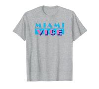 Miami Vice Logo Comfortable T-Shirt - Official Tee. T-Shirt, Herren, Grau Meliert, 3XL