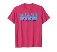 Miami Vice Logo Comfortable T-Shirt - Official Tee. T-Shirt, Herren, Rot Meliert, XL