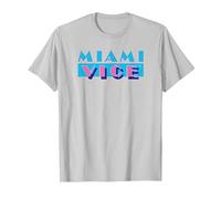 Miami Vice Logo Comfortable T-Shirt - Official Tee. T-Shirt, Herren, Silber, L
