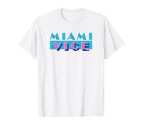 Miami Vice Logo Comfortable T-Shirt - Official Tee. T-Shirt, Herren, Weiß, 4XL