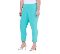 MIAMODA Damen große Größen Übergrößen Plus Size Bengalin-Hose, elastischer Slim Fit, Metallic-Druck helltürkis 54 834011422-54