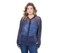 MIAMODA Damen große Größen Übergrößen Plus Size Blouson, Mesh mit Glitzer, Langarm dunkelblau 54 835785750-54