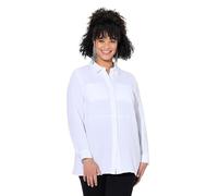 MIAMODA Damen große Größen Übergrößen Plus Size Bluse, A-Linie, Musselin, Ziernähte schneeweiß 44 839474200-44