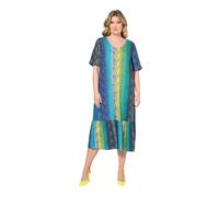 MIAMODA Damen große Größen Übergrößen Plus Size Midikleid, A-Line, Schlangen-Muster, Halbarm dunkelblau 44 834010750-44