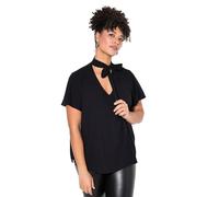 MIAMODA Damen große Größen Übergrößen Plus Size Schluppenbluse, A-Linie, Satin, Flügel-Halbarm schwarz 46 839519100-46