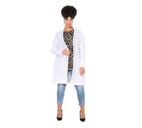 MIAMODA Damen große Größen Übergrößen Plus Size Strickjacke, längere A-Linie, Strukturmix, Wellensaum Offwhite 46+ 839282200-46+