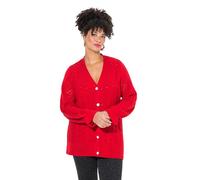 MIAMODA Damen große Größen Übergrößen Plus Size Strickjacke, Langarm mit Volant rot 50+ 838726535-50+