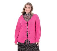 MIAMODA Damen große Größen Übergrößen Plus Size Strickjacke, Loose Fit, Schleifenverschluss neon Berry 58+ 845334586-58+