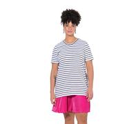 MIAMODA Damen große Größen Übergrößen Plus Size T-Shirt, A-Linie, Ringel, Ausschnitt-Zierband schneeweiß 52 840278200-52
