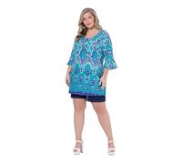 MIAMODA Damen große Größen Übergrößen Plus Size Tunika, A-Linie, Alloverdruck, 3/4-Ärmel Jade 46 837100761-46