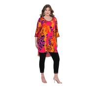 MIAMODA Damen große Größen Übergrößen Plus Size Tunika, A-Linie, Alloverdruck, 3/4-Ärmel Mandarine 50 837100650-50