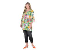 MIAMODA Damen große Größen Übergrößen Plus Size Tunika, A-Linie, Alloverdruck, 3/4-Ärmel mintgrün 46 837100402-46