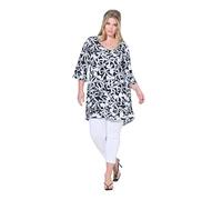 MIAMODA Damen große Größen Übergrößen Plus Size Tunika, A-Linie, Alloverdruck, 3/4-Ärmel schwarz 50 837100111-50