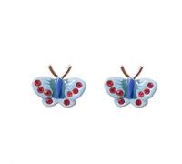 Miancheng 925 Sterling Silber Blau Schmetterling Ohrclips Mädchen Ohne Ohrlöcher，Ohrringe Clips Kinder Mädchen(3-14 Jahre alt)