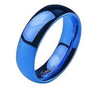 Mianova Band-Ring Edelstahl Herrenring Damenring Partnerring Trauring Verlobungsring Damen Herren Blau Größe 65 (20.7) Breit 6mm