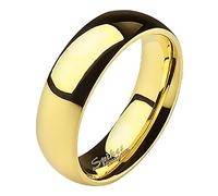 Mianova Band-Ring Edelstahl Herrenring Damenring Partnerring Trauring Verlobungsring Damen Herren Gold Größe 58 (18.5) Breit 6mm