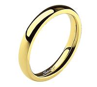 Mianova Band-Ring Edelstahl Herrenring Damenring Partnerring Trauring Verlobungsring Damen Herren Gold Größe 70 (22.3) Breit 4mm