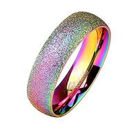 Mianova Band Ring Edelstahl mit Diamantoptik Ehering Herrenring Damenring Partnerring Damen Herren Trauring Rainbow Größe 60 (19.1)
