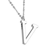 Mianova Damen Halskette Kette mit Buchstaben Anhänger Silber Buchstabe V