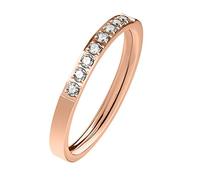 Mianova Damen Ring Edelstahl Bandring Damenring Verlobungsring Ehering mit Kristallen Größe 55 (17.5) Rosegold