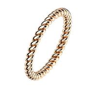 Mianova Damen Ring Edelstahl Schmaler Geflochtener Bandring Damenring Trauring Fingerring Rosegold Größe 52 (16.6)