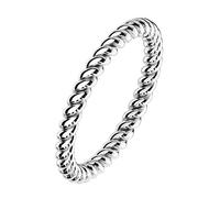Mianova Damen Ring Edelstahl Schmaler Geflochtener Bandring Damenring Trauring Fingerring Silber Größe 54 (17.2)