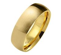Mianova Herren Damen Band Ring Partnerring Edelstahl Verlobungsring Damenring Herrenring Matt Gold Größe 61 (19.4) Breit 6mm