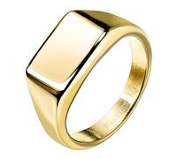 Mianova Siegelring Edelstahl rechteckig Herrenring Damenring Partnerring Trauring Verlobungsring Band Ring Damen Herren Breit modern Gold Größe 58 (18.5)