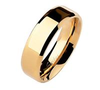Mianova Unisex Band Ring Edelstahl Poliert Freundschaftsring Herrenring Damenring Partnerring Damen Herren Rosegold Größe 65 (20.7) 6mm Breit