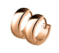 Mianova Unisex Creolen Edelstahl Damen Herren Klapp-Verschluss Schmale Ohrringe Huggie Kreolen Stecker Ohrstecker zum Klappen rund 4mm breit Rosegold
