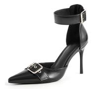 MiaZane Abendsandalen Damen Stilettoabsatz Schnallenriemen Spitze Zehen D'Orsay Brautpumps Hochzeitsgast Absätze Elegante Abendschuhe Für Empfang,Schwarz,38 EU