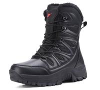 MiaZane Herren Combat-Stiefel Gefüttert High-Top Taktisch Wasserfest rutschfeste Gummisohle Phylon-Zwischensohle Robust Für Wandern & Kaltes Wetter,Schwarz,41 EU