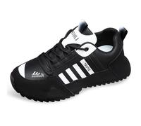 MiaZane Herren Große Größe Sportliche Sneakers Massage Stoßdämpfende Weiche Sohle Schnürung Casual Laufschuhe Atmungsaktive Low Top Sport Trainer,Schwarz,48 EU