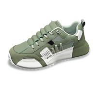 MiaZane Herren Sportschuhe, leichtes Mesh- & PU-Obermaterial, Dicke Sohle, atmungsaktive Lauf- & Freizeitsneaker für den Alltag,Grün,40 EU