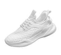 MiaZane Leichte Sportliche Sneakers Damen Atmungsaktives Mesh Low-Top Runde Zehe Eva Zwischensohle Laufen Gehen Sportschuhe Große Größen Erhältlich,Weiß,40 EU