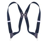 MIBSH Hosenträger Suspender Mode Hosenträger Für Männer Seiten Clip Stil 3,5 cm Breit Heavy Duty Big Tall Verstellbare Elastische Hüftclip Hosenträger Papa Geschenke Schwarz